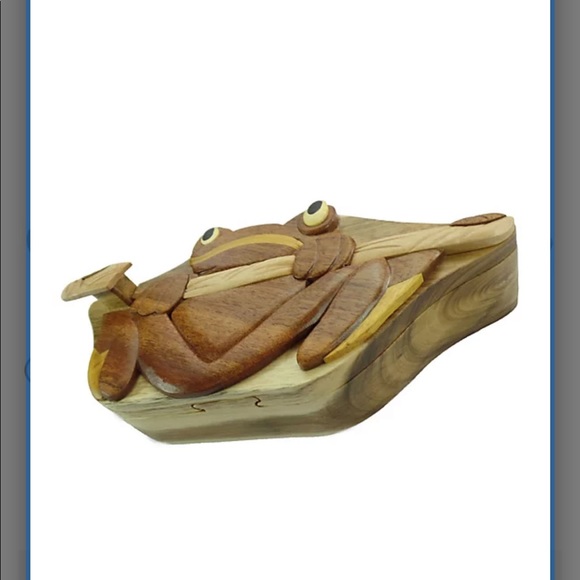Carver Dan “Rainforest Coqui Tree Frog”Puzzle Box - Picture 1 of 6